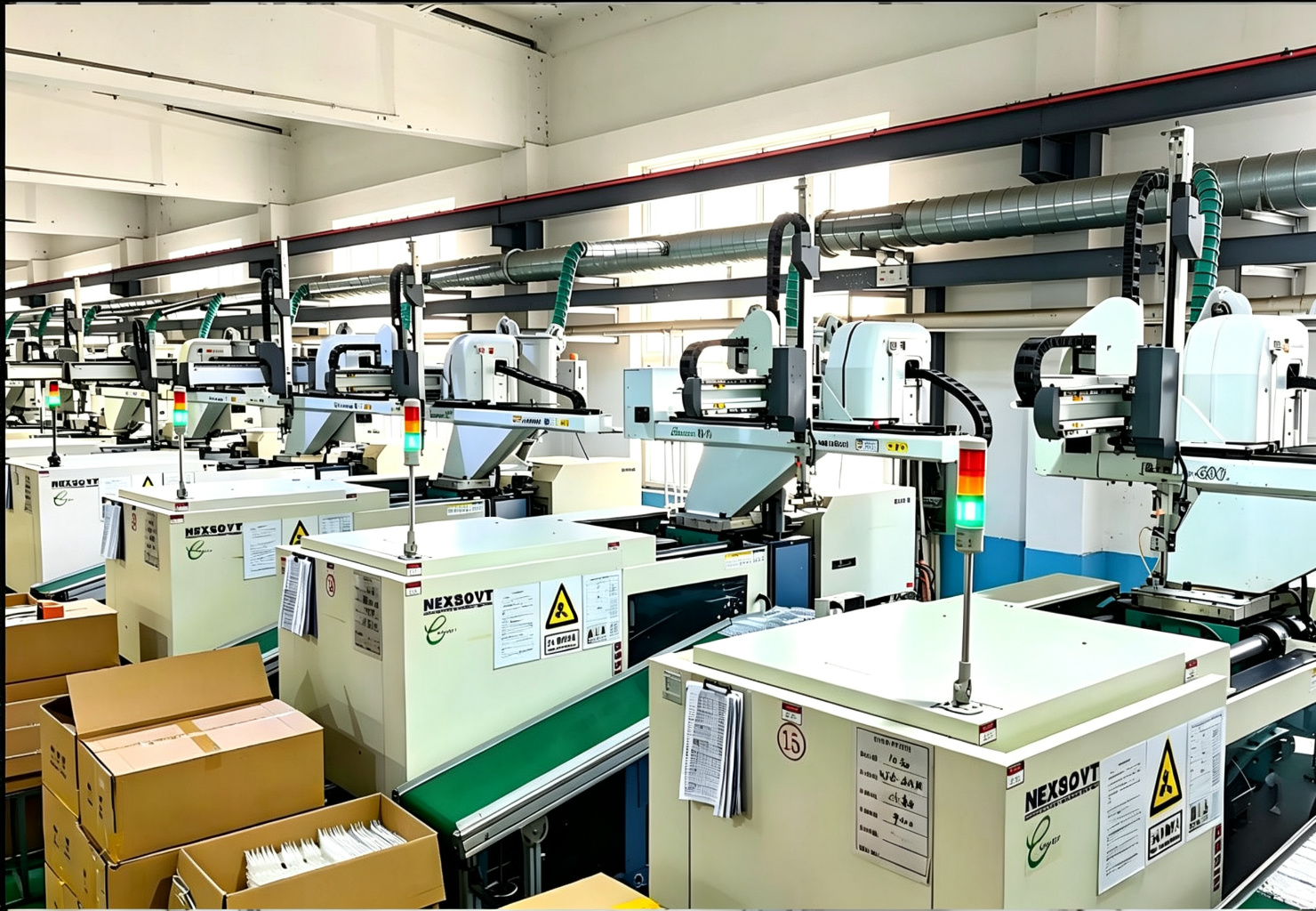 Injection production line used for press-on nail manufacturing